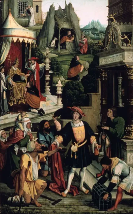 Framed Print : Legend of Saint Roch, 16th century. Artist: Bernaert van Orley Framed Print : Legend of Saint Roch, 16th century. Artist: Bernaert van Orley