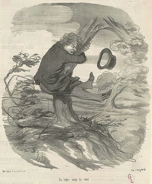 Un léger coup de vent, 19th century. Creator: Honore Daumier