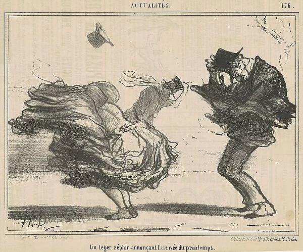 Un léger zéphir annoncant l'arrivée du printemps, 19th century. Creator: Honore Daumier