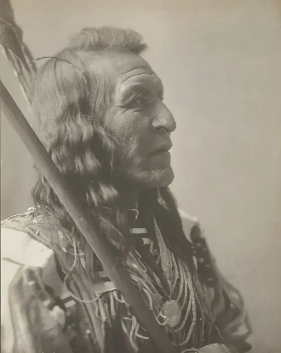 Framed Print : Two Leggings, 1908. Creator: Edward Sheriff Curtis Framed Print : Two Leggings, 1908. Creator: Edward Sheriff Curtis