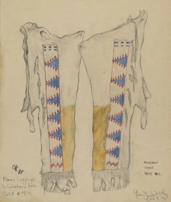 Framed Print : Leggings, 1935. Creator: George B. Wally Framed Print : Leggings, 1935. Creator: George B. Wally