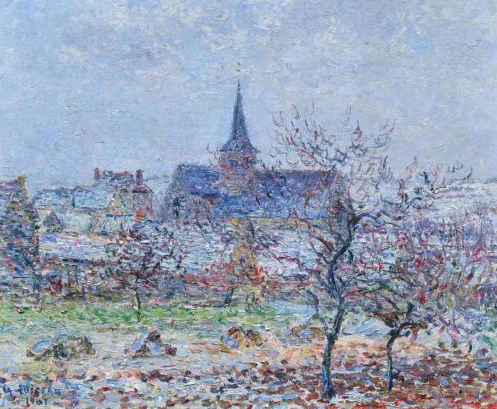 Framed Print : L'eglise de Bennecourt, 1901. Creator: Loiseau, Gustave (1865-1935). L'eglise de Bennecourt, 1901. Creator: Loiseau, Gustave (1865-1935) Framed Print : L'eglise de Bennecourt, 1901. Creator: Loiseau, Gustave (1865-1935). L'eglise de Bennecourt, 1901. Creator: Loiseau, Gustave (1865-1935)