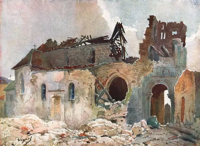 Framed Print : L'Eglise de Louppy-le Chateau (Meuse), 1914. Creator: Unknown