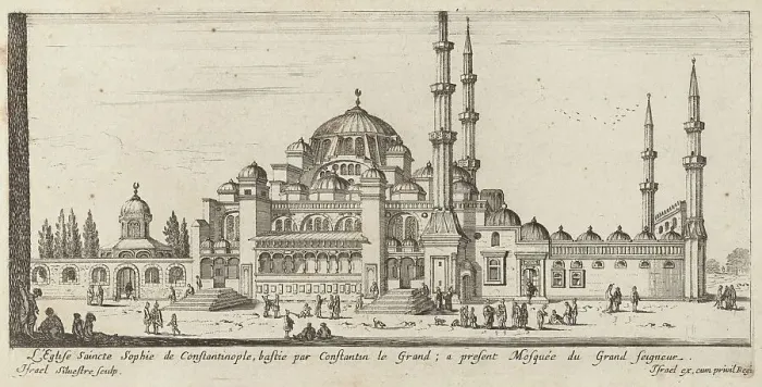 Framed Print : L'Eglise Saincte Sophie de Constantinople, bastie par Constantin le Grand; a present... 1640-1660. Creator: Israel Silvestre Framed Print : L'Eglise Saincte Sophie de Constantinople, bastie par Constantin le Grand; a present... 1640-1660. Creator: Israel Silvestre