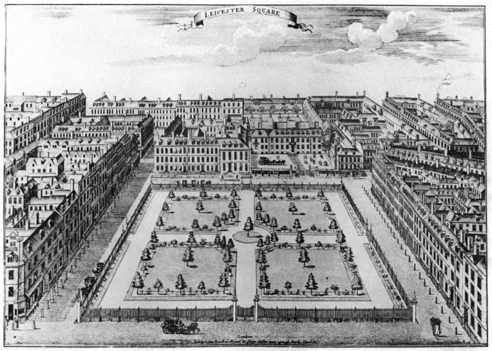 Framed Print : Leicester Square, London, 1750 (1907) Framed Print : Leicester Square, London, 1750 (1907)