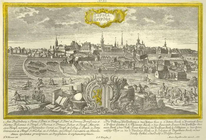 Framed Print : Leipzig, c1740. Creator: Johann Georg Ringlin Framed Print : Leipzig, c1740. Creator: Johann Georg Ringlin