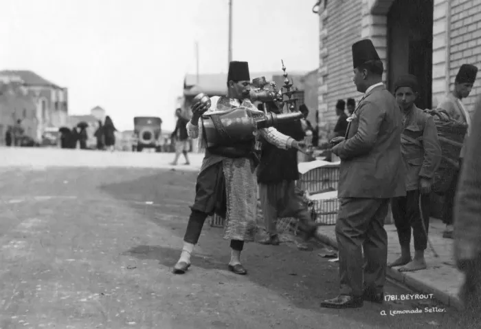 Framed Print : A lemonade seller, Beiruit, Lebanon, c1920s-c1930s(?) Framed Print : A lemonade seller, Beiruit, Lebanon, c1920s-c1930s(?)