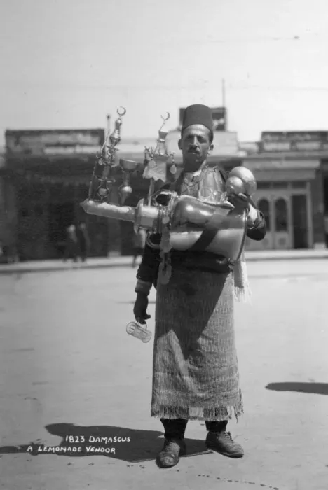 Framed Print : A lemonade vendor, Damascus, Syria, c1920s-c1930s(?) Framed Print : A lemonade vendor, Damascus, Syria, c1920s-c1930s(?)