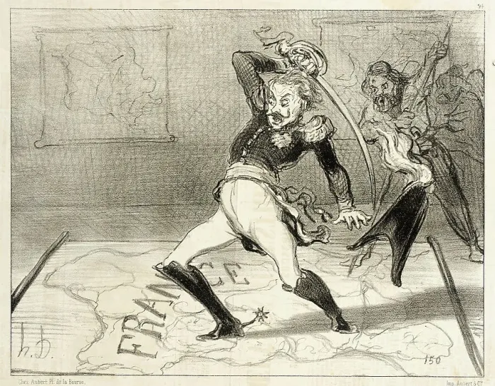 Framed Print : L'Empereur Nicolas travaillant dans son cabinet, 1850. Creator: Honore Daumier Framed Print : L'Empereur Nicolas travaillant dans son cabinet, 1850. Creator: Honore Daumier