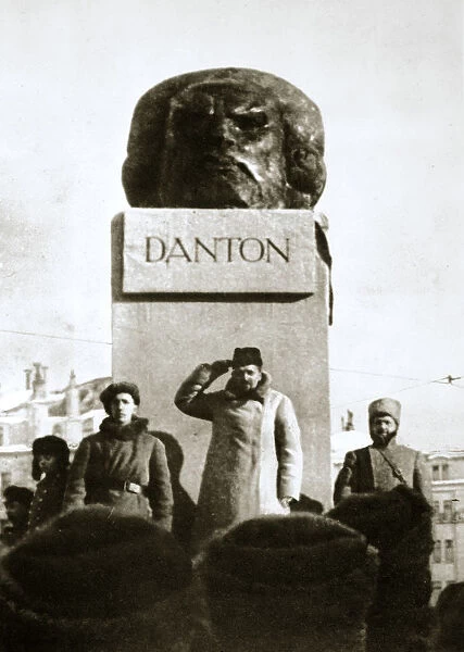 Lenin unveiling the Danton monument, Moscow, Russia, 1919