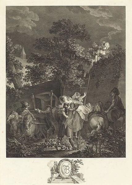 L'enlevement nocturne, 1780. Night Abuction. Creator: Nicolas Ponce