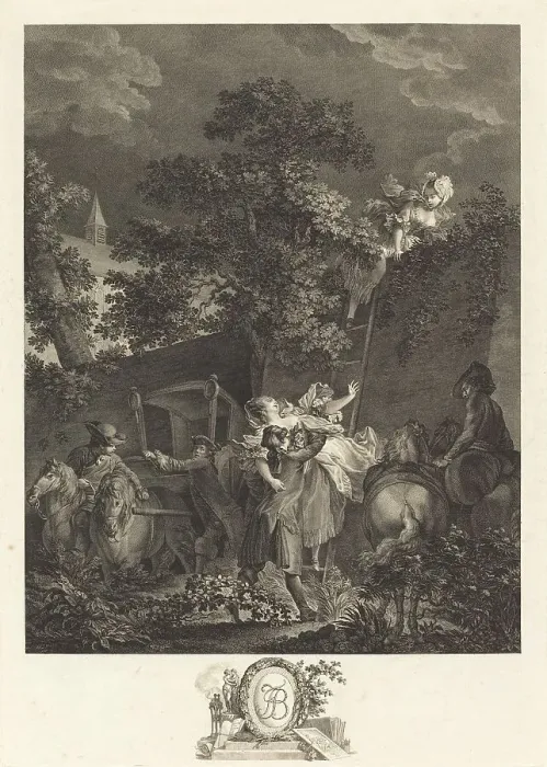 Framed Print : L'enlevement nocturne, 1780. Night Abuction. Creator: Nicolas Ponce Framed Print : L'enlevement nocturne, 1780. Night Abuction. Creator: Nicolas Ponce