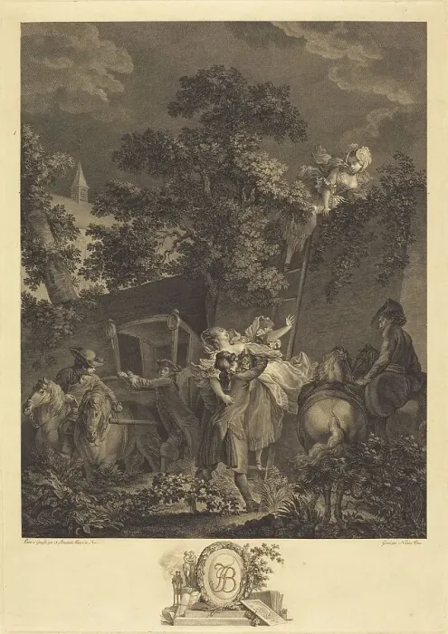 Framed Print : L'enlevement nocturne, 1780. Night Abuction. Creator: Nicolas Ponce Framed Print : L'enlevement nocturne, 1780. Night Abuction. Creator: Nicolas Ponce