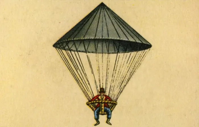 Framed Print : Lenormands parachute, 1783, (1932). Creator: Unknown Framed Print : Lenormands parachute, 1783, (1932). Creator: Unknown