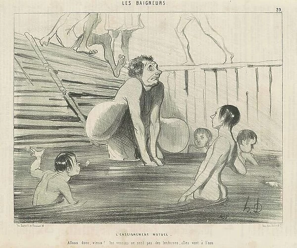 L'enseignement mutuel, 19th century. Creator: Honore Daumier