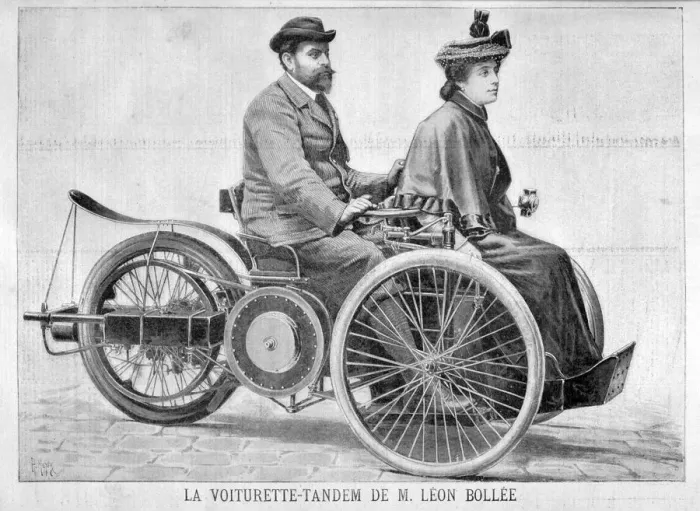 Framed Print : Leon Bollees Voiturette car, 1896. Artist: Henri Meyer Framed Print : Leon Bollees Voiturette car, 1896. Artist: Henri Meyer