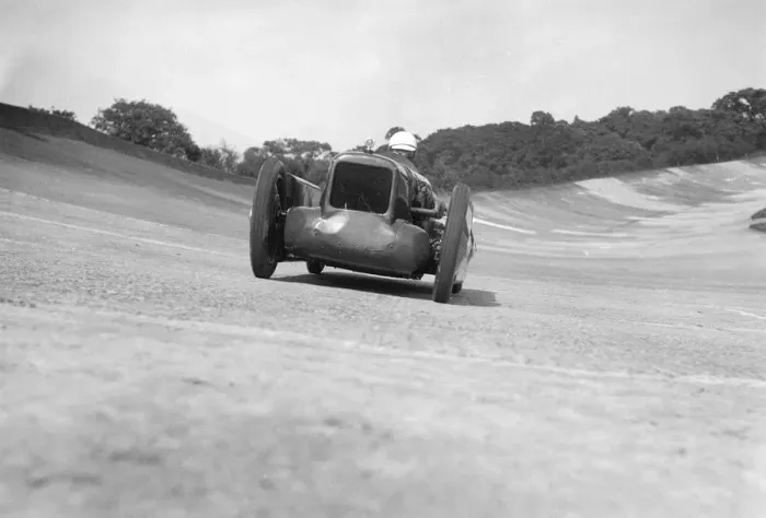 Framed Print : Leon Cushmans Austin 7 racer making a speed record attempt, Brooklands, 8 August 1931