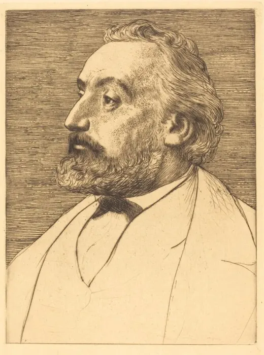 Framed Print : Leon Gambetta, 2nd plate. Creator: Alphonse Legros Framed Print : Leon Gambetta, 2nd plate. Creator: Alphonse Legros