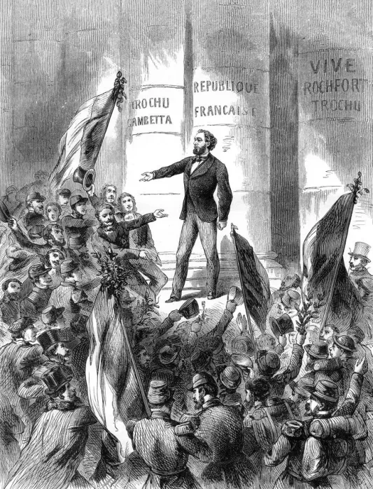 Framed Print : Leon Gambetta proclaiming the Republic of France, 4th September 1870 (1882-1884)