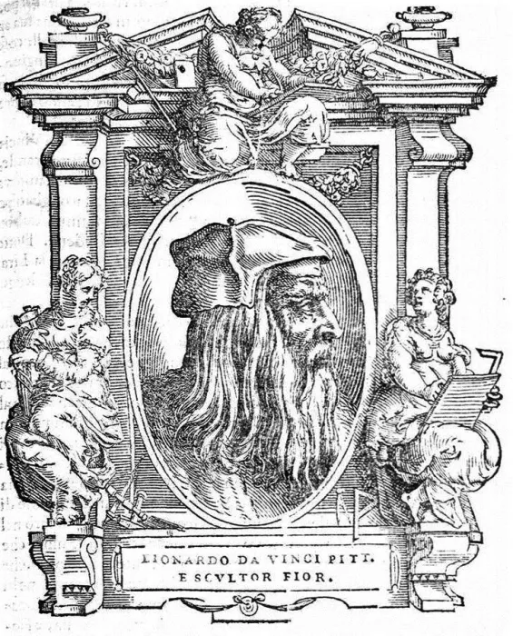 Framed Print : Leonardo da Vinci. From: Giorgio Vasari, The Lives of the Most Excellent Italian Painters, Sculptors, and Architects, 1568. Artist: Anonymous
