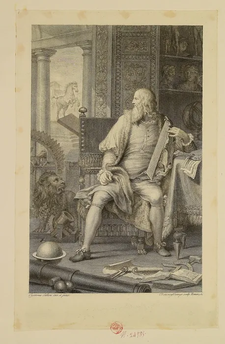 Framed Print : Leonardo da Vinci in his study, 1782. Creator: Cunego, Domenico (1727-1803) Framed Print : Leonardo da Vinci in his study, 1782. Creator: Cunego, Domenico (1727-1803)