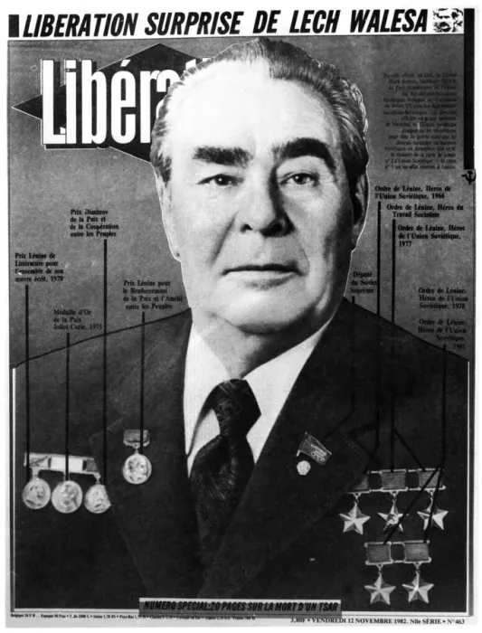 Framed Print : Leonid Brezhnev, Soviet leader, cover of Liberation, 1982 Framed Print : Leonid Brezhnev, Soviet leader, cover of Liberation, 1982
