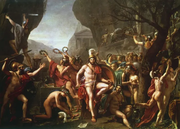 Framed Print : Leonidas at Thermopylae, 5th century BC, (c1814). Artist: Jacques-Louis David Framed Print : Leonidas at Thermopylae, 5th century BC, (c1814). Artist: Jacques-Louis David
