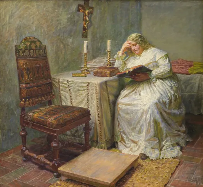 Framed Print : Leonora Christina in Blåtårn, 1891. Creator: Kristian Zahrtmann Framed Print : Leonora Christina in Blåtårn, 1891. Creator: Kristian Zahrtmann