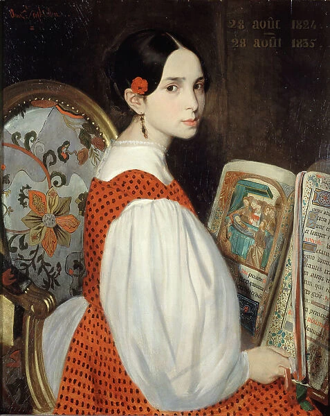 Léopoldine au Livre d'Heures, 1835. Creator: Auguste de Chatillon
