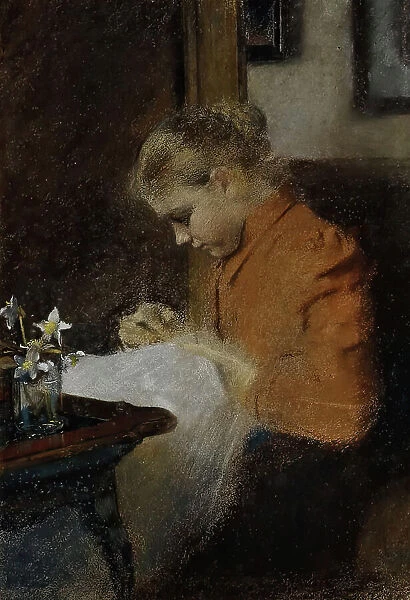 Leopoldine Steindl-Moser, sister of the artist, around 1895. Creator: Koloman Moser