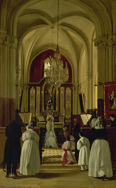 Leopoldine's first communion at Fourqueux, September 8, 1836, 1836. Creator: Auguste de Chatillon