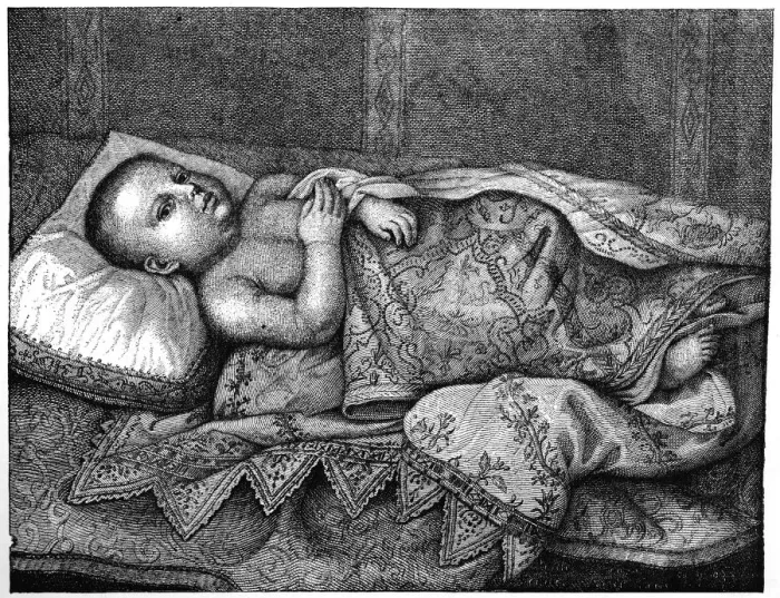 Framed Print : Leopoldo de Medici (1617-1675) in his cradle, 1882 Framed Print : Leopoldo de Medici (1617-1675) in his cradle, 1882