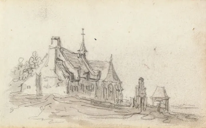 Framed Print : Leper House at Cleves, 1650-51. Creator: Jan van Goyen Framed Print : Leper House at Cleves, 1650-51. Creator: Jan van Goyen