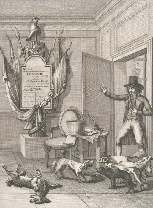 Framed Print : Lequel Faut-il Donner?, 1797. 1797. Creator: Anon Framed Print : Lequel Faut-il Donner?, 1797. 1797. Creator: Anon