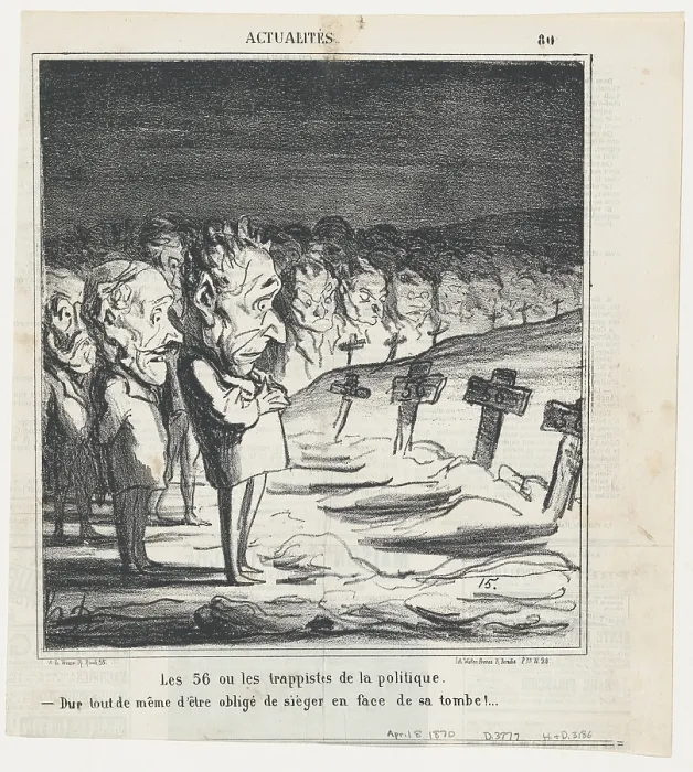 Framed Print : Les 56 ou les trappistes de la politique, 1870. Creator: Honore Daumier Framed Print : Les 56 ou les trappistes de la politique, 1870. Creator: Honore Daumier