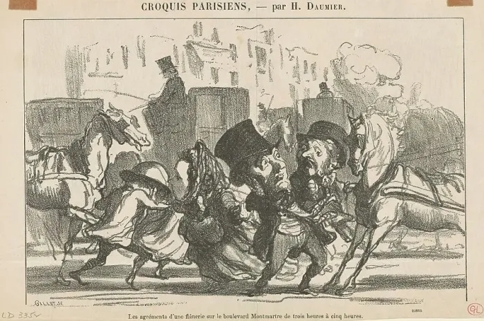 Framed Print : Les agréments d'une flanerie... 19th century. Creator: Honore Daumier Framed Print : Les agréments d'une flanerie... 19th century. Creator: Honore Daumier