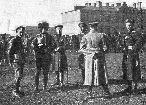 Les Aigles du Tsar; Officiers de cavaalerie russe du corps des Partisans, avant leur depart...1915 Creator: L.H Grondijs