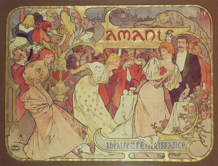 Framed Print : Les Amants, 1895. Creator: Mucha, Alfons Marie (1860-1939) Framed Print : Les Amants, 1895. Creator: Mucha, Alfons Marie (1860-1939)