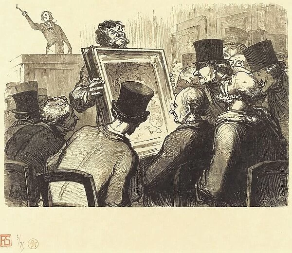 Les Amateurs de tableaux a l'hotel Bouillon, 1862. Creator: Charles Maurand