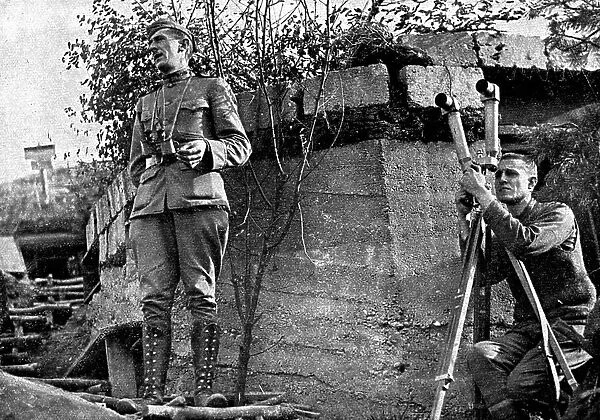 Les Americains dans le Saillant de Saint-Mihiel; Dans les positions de l'ennemi: observ... 1918. Creator: Unknown