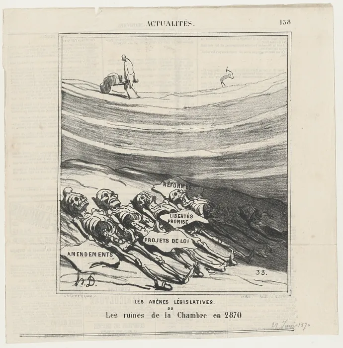 Framed Print : Les arenes legislatives, 1870. Creator: Honore Daumier