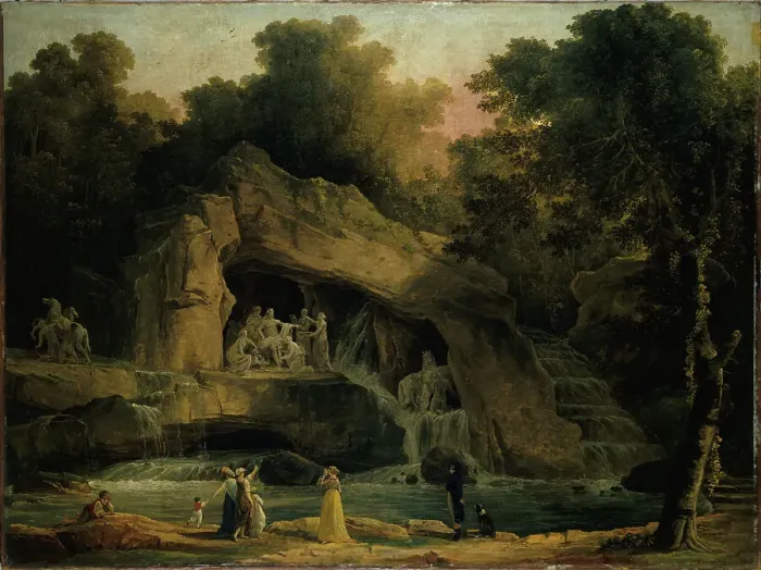 Framed Print : Les Bains d'Apollon à Versailles, 1803. Creator: Hubert Robert