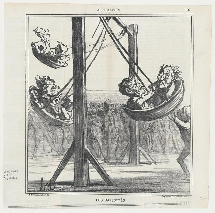 Framed Print : Les Ballottes, 1869. Creator: Honore Daumier Framed Print : Les Ballottes, 1869. Creator: Honore Daumier