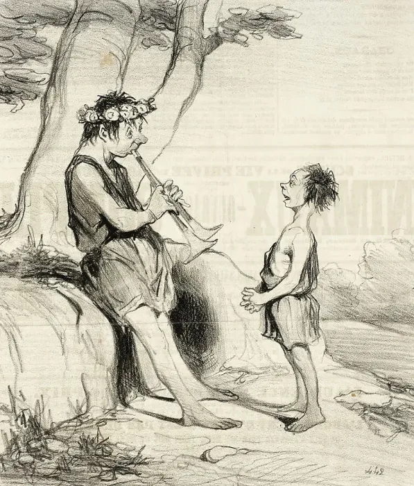 Framed Print : Les Bergers de Virgile, 1842. Creator: Honore Daumier Framed Print : Les Bergers de Virgile, 1842. Creator: Honore Daumier