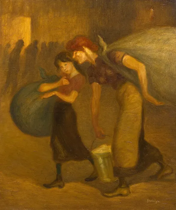 Framed Print : Les Blanchisseuses (The Laundresses), ca 1892. Creator: Steinlen, Théophile Alexandre (1859-1923) Framed Print : Les Blanchisseuses (The Laundresses), ca 1892. Creator: Steinlen, Théophile Alexandre (1859-1923)