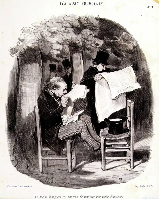 Framed Print : Les Bons Bourgeois. Ce que le Bourgeois est Convenu de Nommer une Petite Distraction, 1846. Creator: Honore Daumier Framed Print : Les Bons Bourgeois. Ce que le Bourgeois est Convenu de Nommer une Petite Distraction, 1846. Creator: Honore Daumier