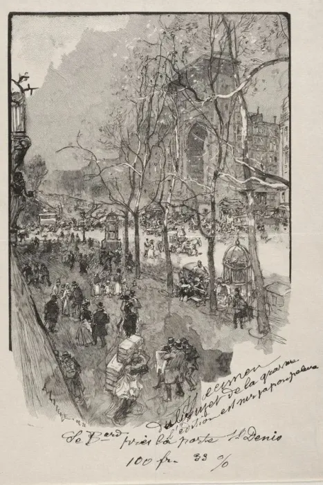 Framed Print : Les Boulevards, pres de la Porte St. Denis. Creator: Auguste Louis Lepere (French Framed Print : Les Boulevards, pres de la Porte St. Denis. Creator: Auguste Louis Lepere (French