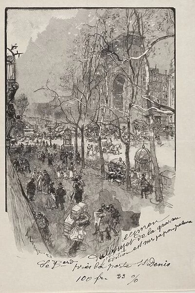 Les Boulevards, pres de la Porte St. Denis. Creator: Auguste Louis Lepere (French