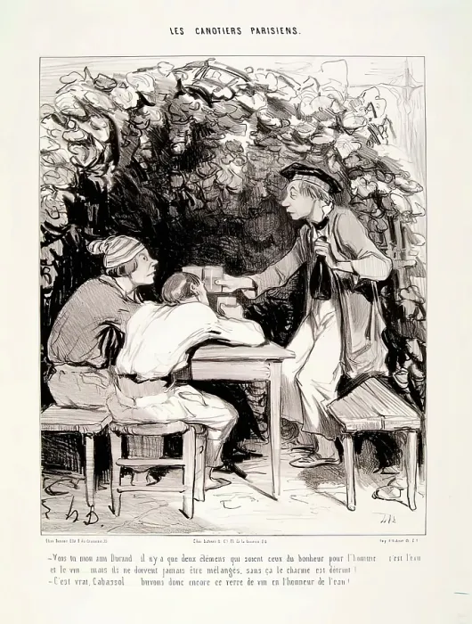 Framed Print : Les Canotiers Parisiens.-Vois-tu Mon ami Durand.. 1843. Creator: Honore Daumier Framed Print : Les Canotiers Parisiens.-Vois-tu Mon ami Durand.. 1843. Creator: Honore Daumier