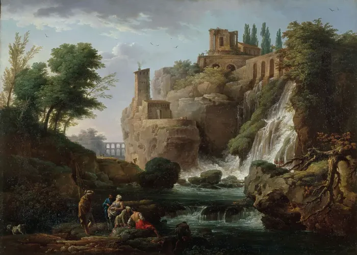 Framed Print : Les Cascatelles de Tivoli, between 1740 and 1748. Creator: Claude-Joseph Vernet Framed Print : Les Cascatelles de Tivoli, between 1740 and 1748. Creator: Claude-Joseph Vernet